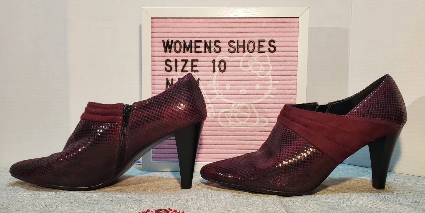 Impo Womens Burgundy Snake Print Ankle Booties - Size 10 - photo 4