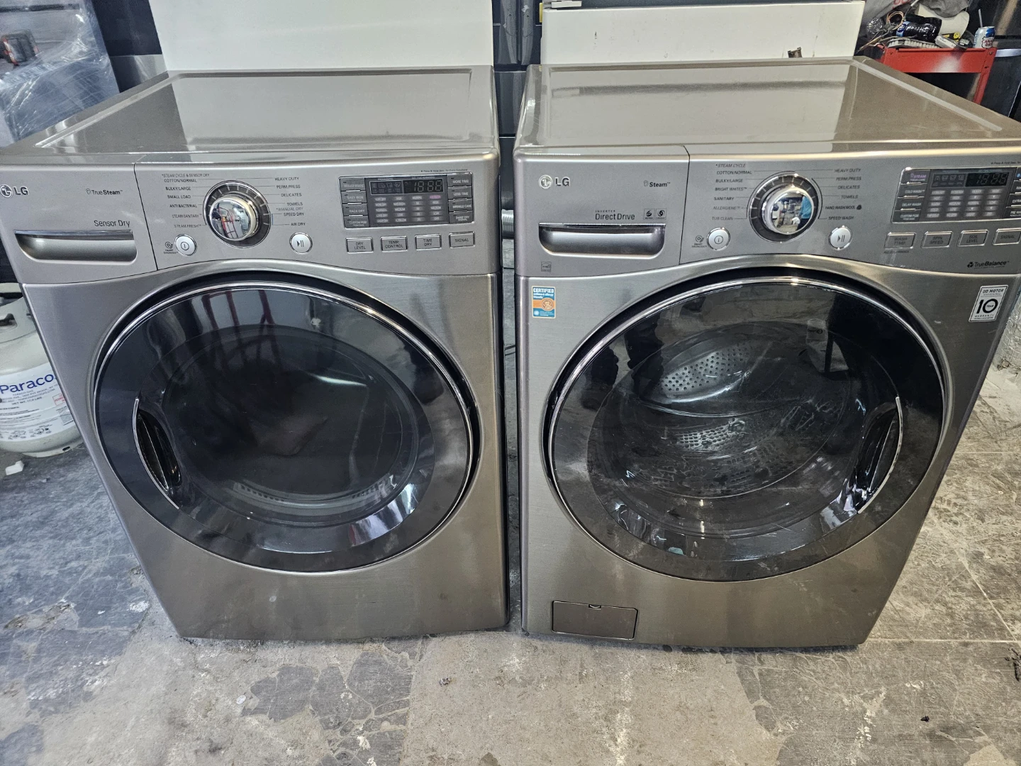 LG washer and dryer gas set