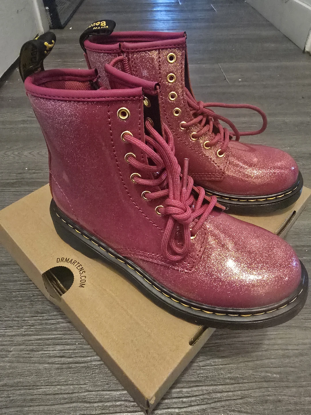 Dr. Martens Pink Glitter Boots