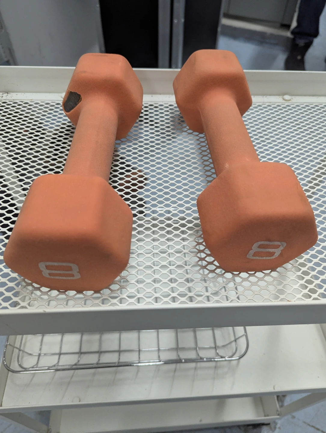 Pair of 8lb Dumbbells - Orange