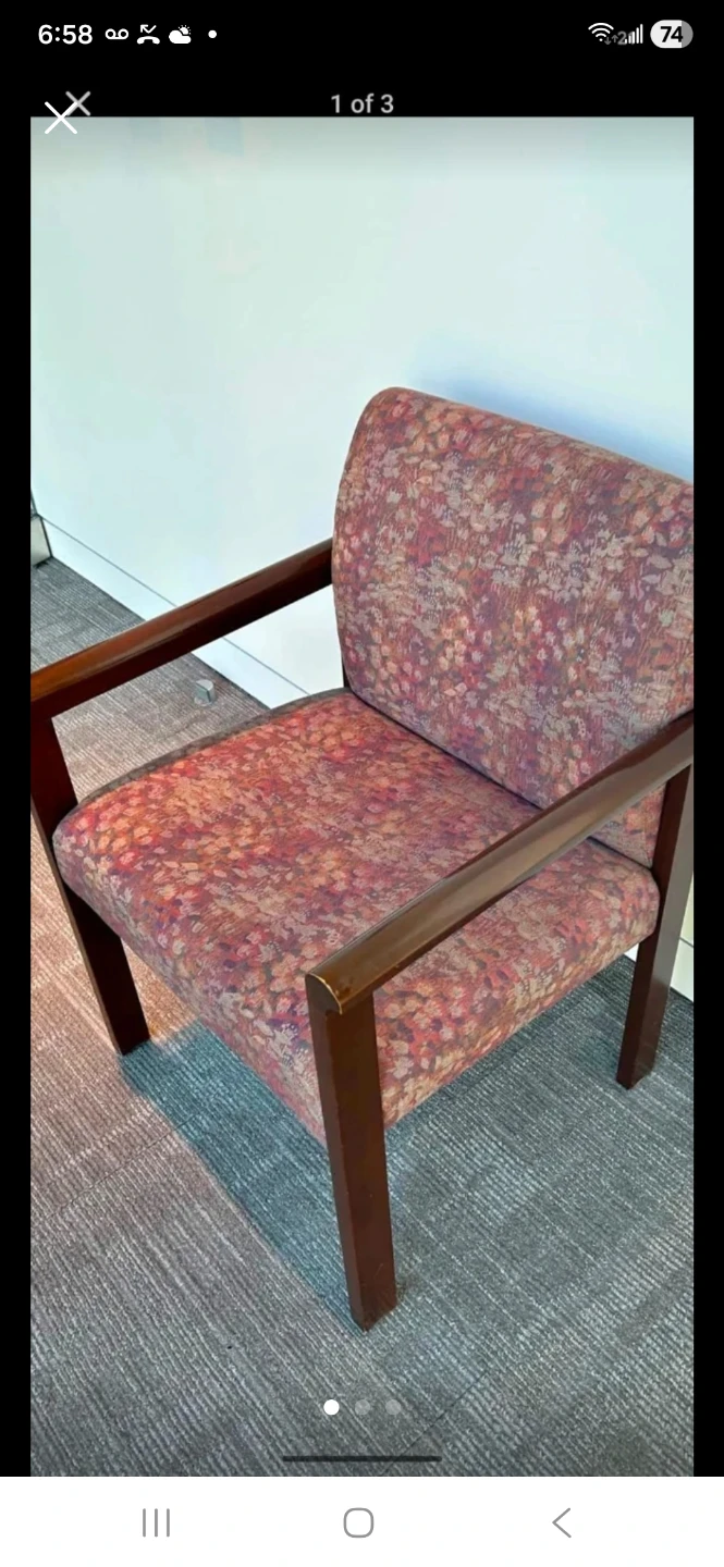 Armchair with floral upholstery