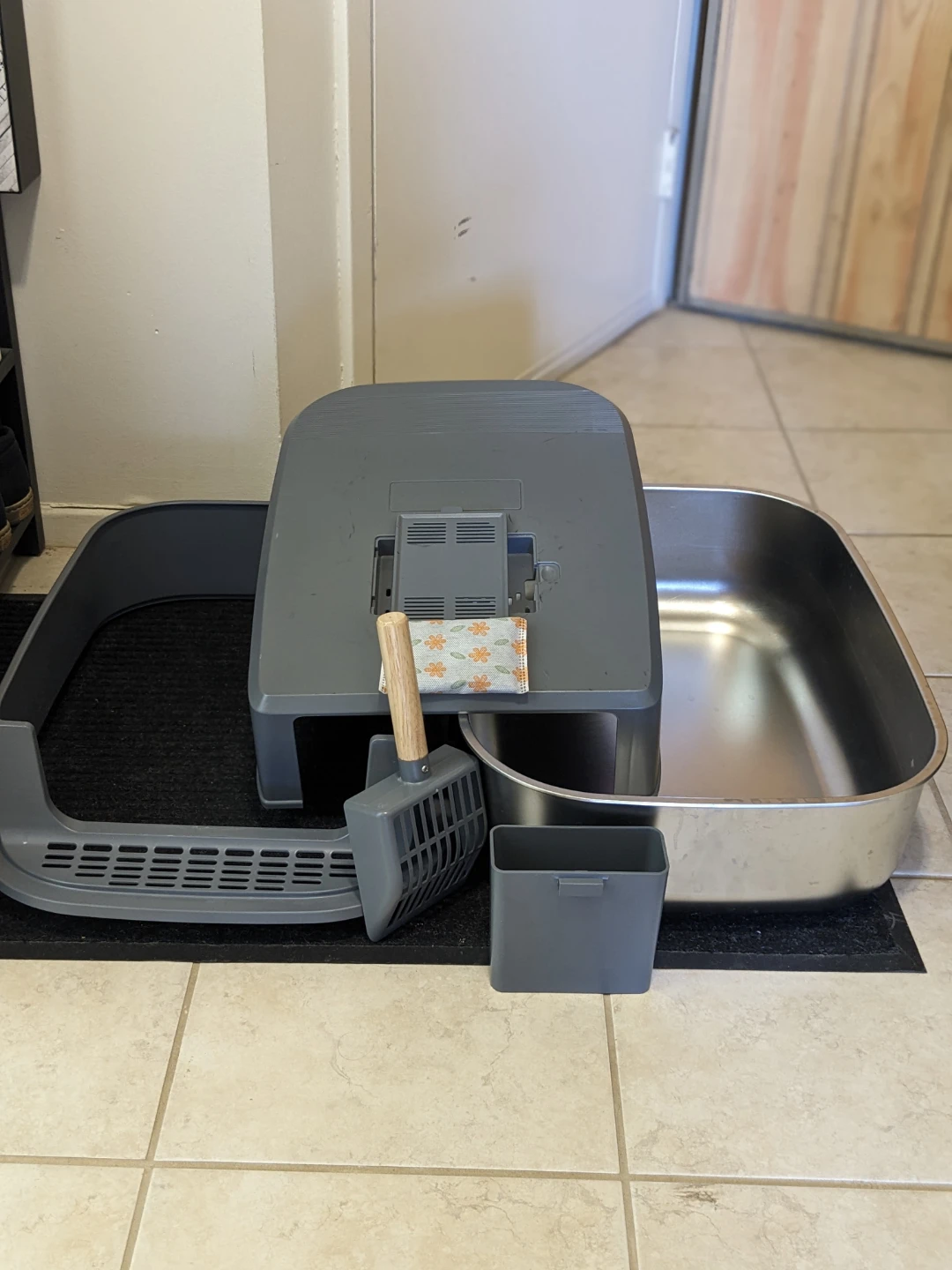 Extra Large Cat Litter Box - Stainless Steel Tray (20L) - photo 2