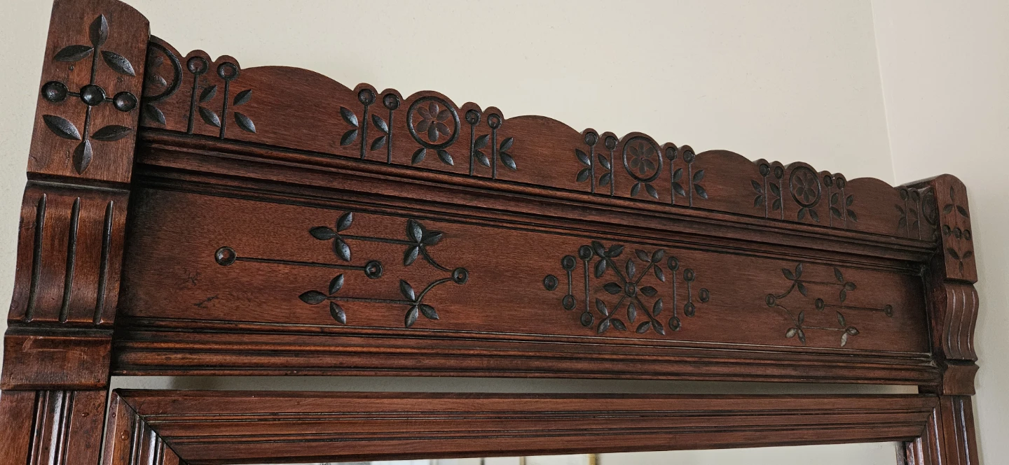 Antique Wooden Dresser with Mirror - photo 3