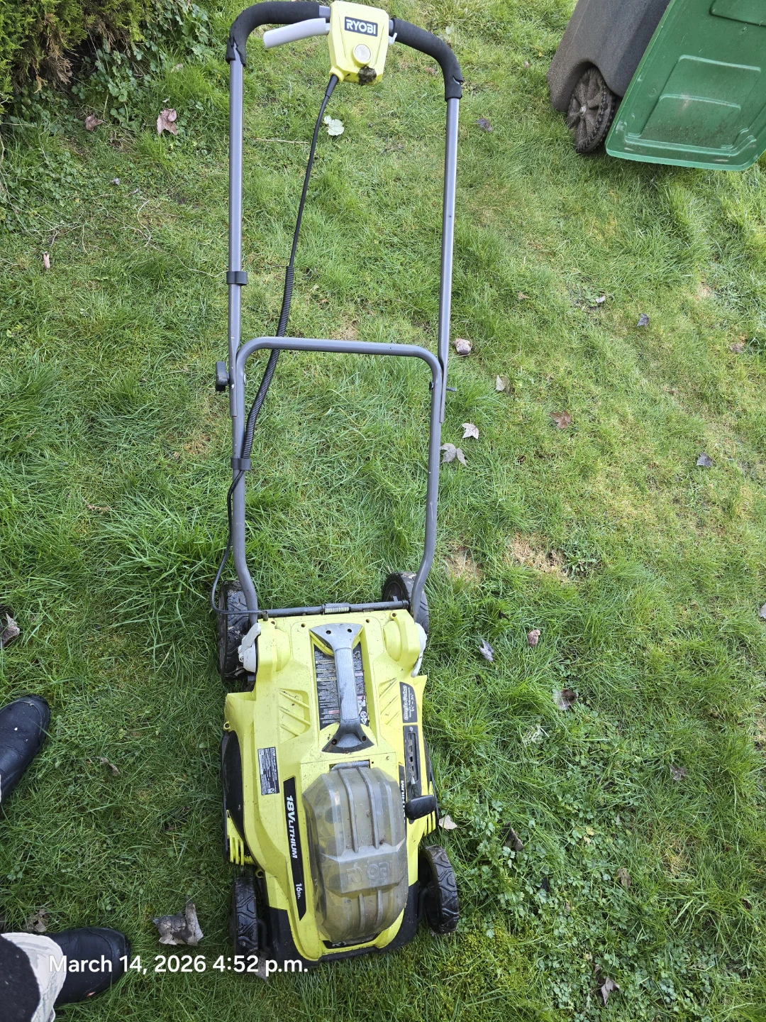 Ryobi 18V Lithium 16" Electric Lawn Mower