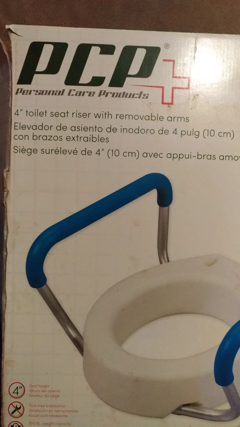PCP 4" Toilet Seat Riser with Removable Arms - photo 2