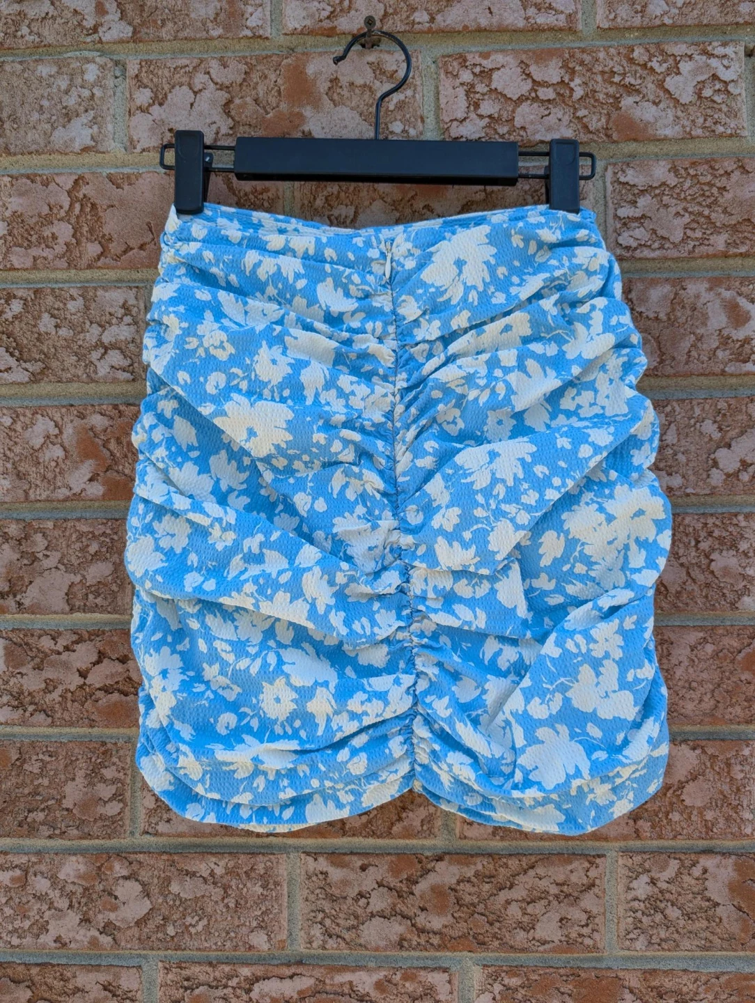 MNG Mango Blue Floral Ruched Mini Skirt - photo 2