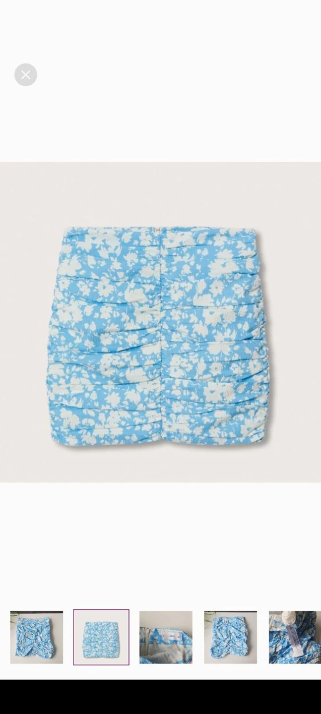 MNG Mango Blue Floral Ruched Mini Skirt - photo 4