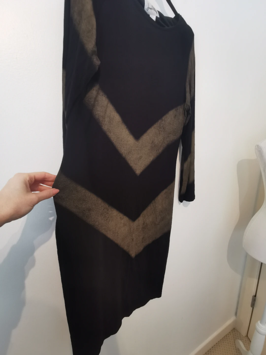 Joseph Ribkoff Black Chevron Dress - Size 14 - photo 3