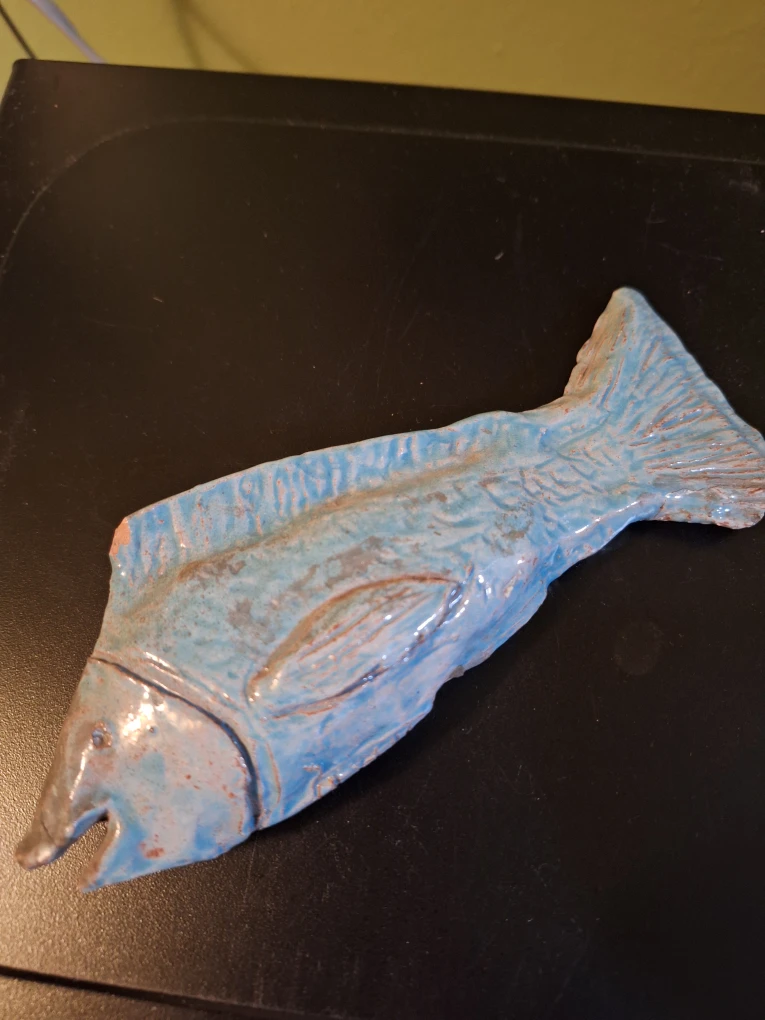 Blue Ceramic Fish Figurine - photo 2