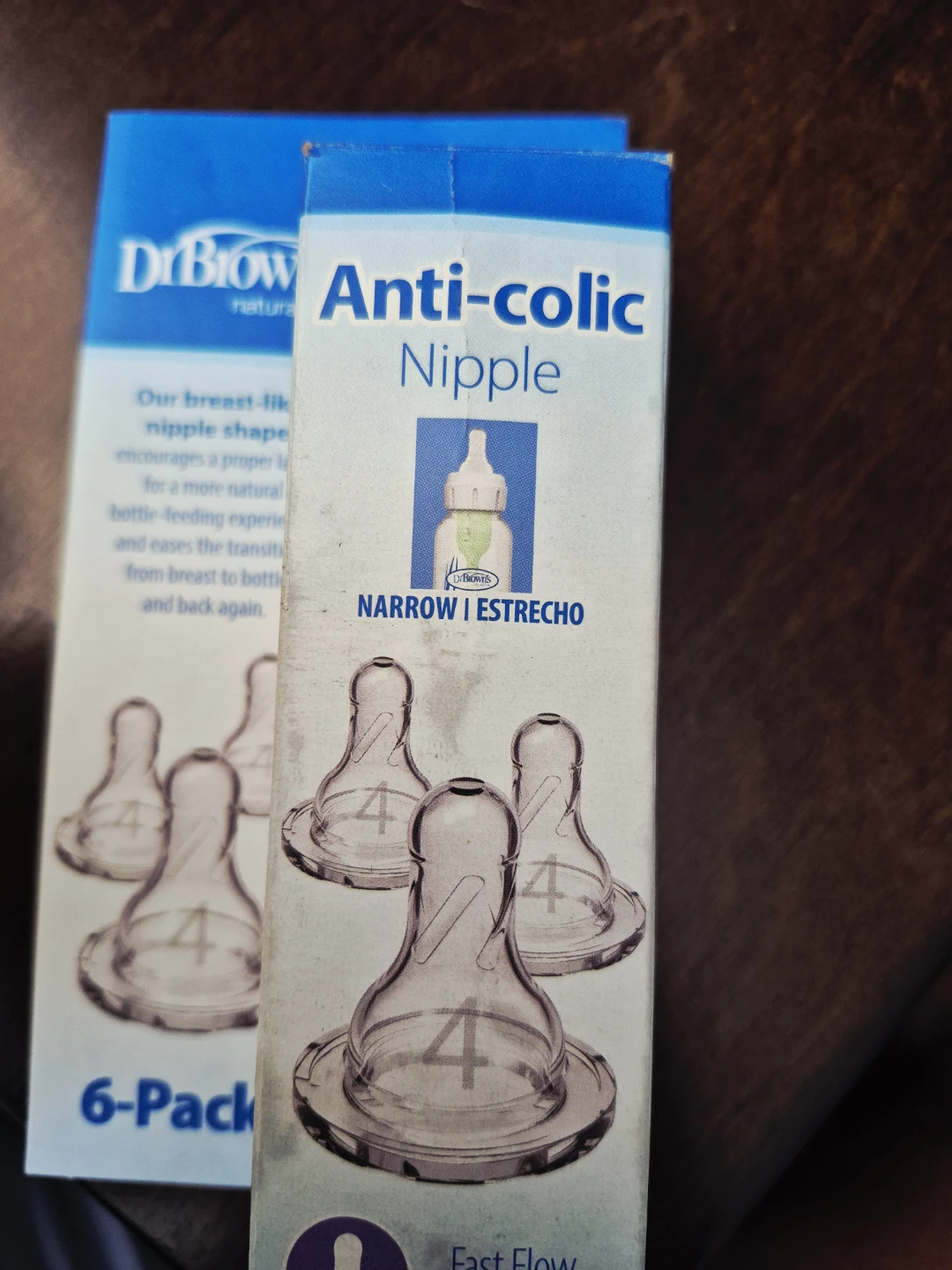 Dr. Brown's Anti-Colic Narrow Nipples, Size 4, 6-Pack