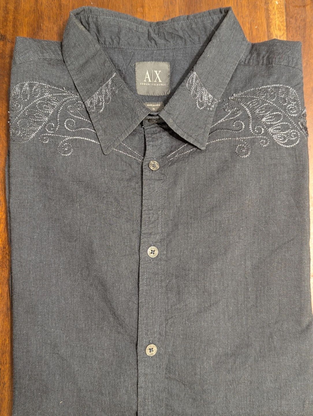 Armani Exchange Men's Embroidered Button-Up Shirt