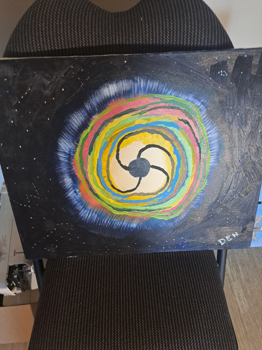 Abstract Spiral Galaxy Painting