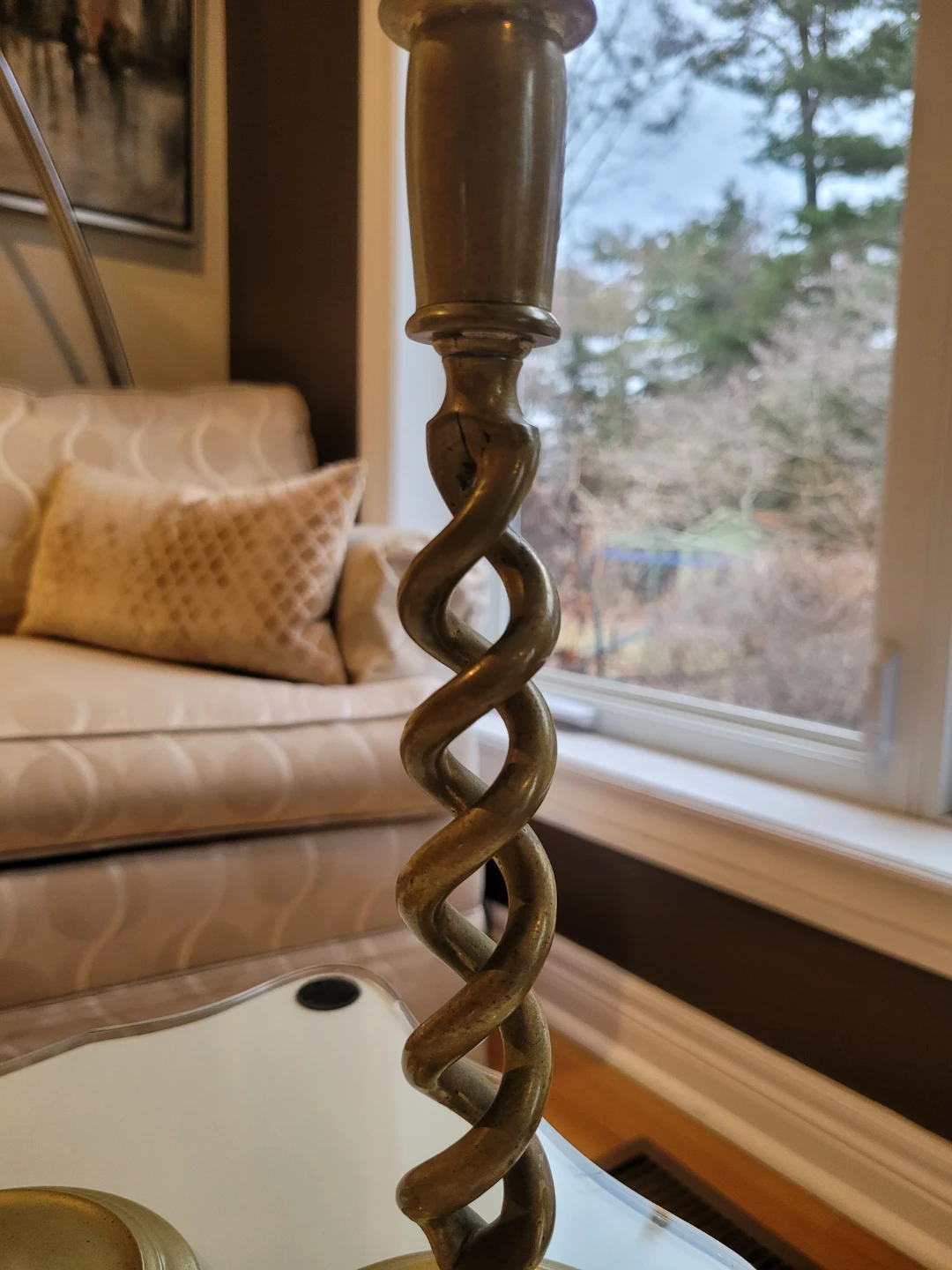Pair of Brass BarleyTwisted Candlesticks - photo 4