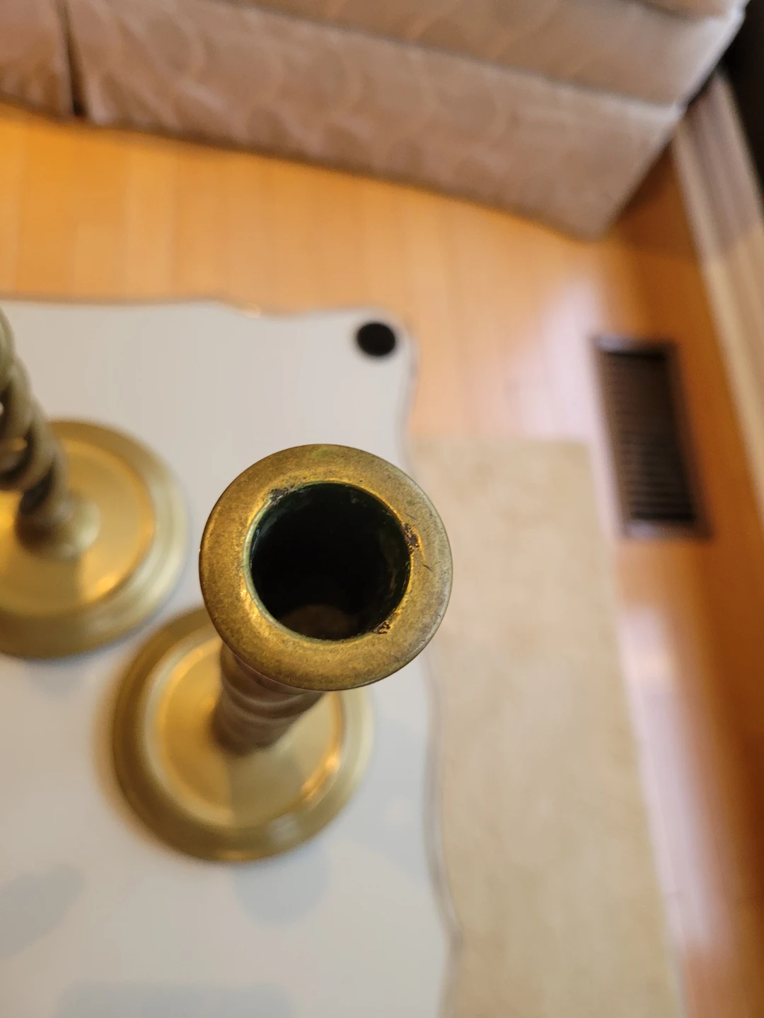 Pair of Brass BarleyTwisted Candlesticks - photo 5