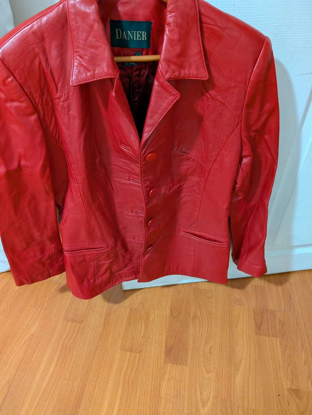 Danier Red Leather Blazer