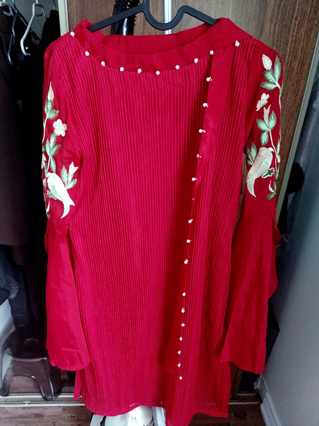 Red Embroidered Kurti
