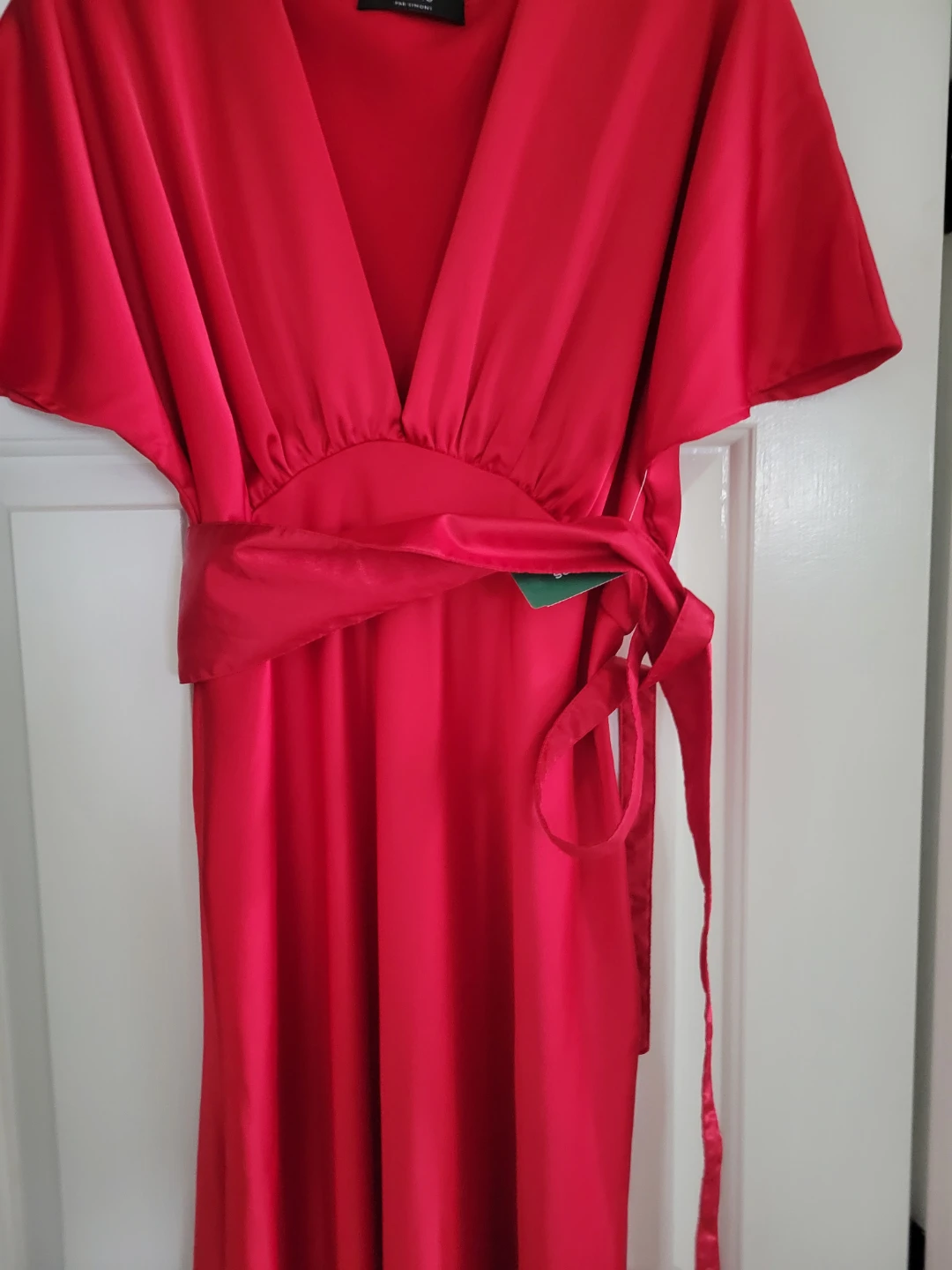 Red Satine Wrap Dress by Icône Par Simons 🥕 - photo 3