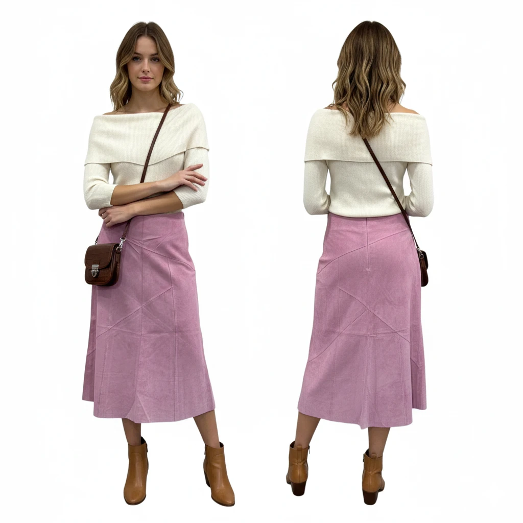 BNWTT Vintage Skotts Suede Washable A-line Skirt Size 4-6 - photo 4