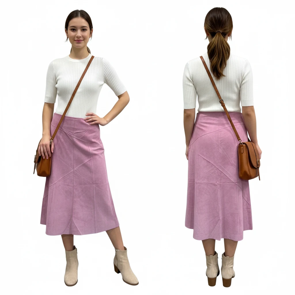BNWTT Vintage Skotts Suede Washable A-line Skirt Size 4-6 - photo 5