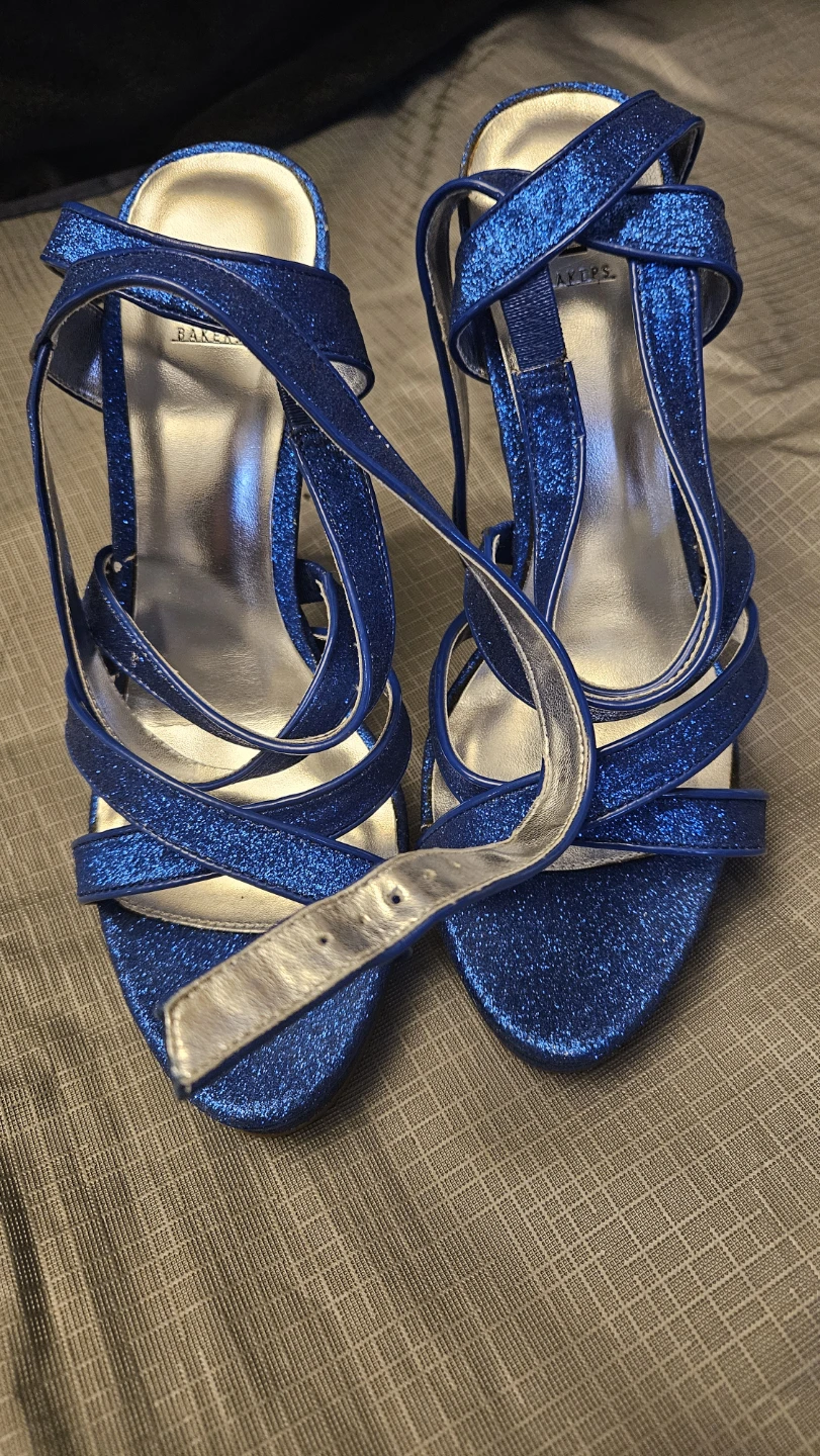 Bakers Women's Blue Glitter Strappy Heels - photo 2