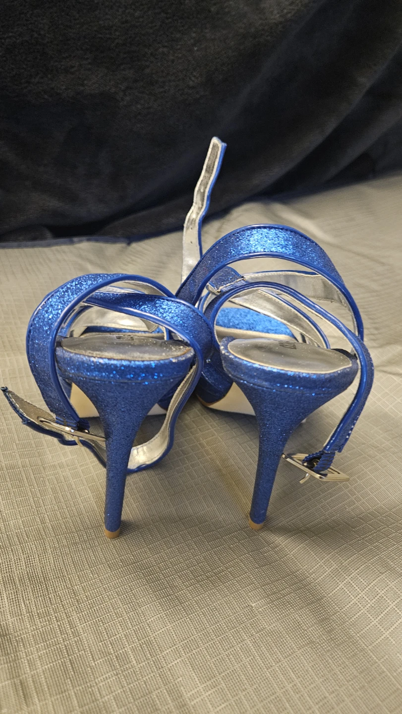 Bakers Women's Blue Glitter Strappy Heels - photo 3