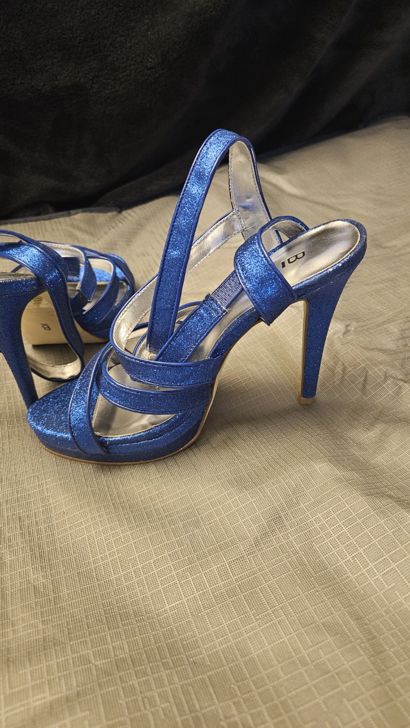Bakers Women's Blue Glitter Strappy Heels - photo 4