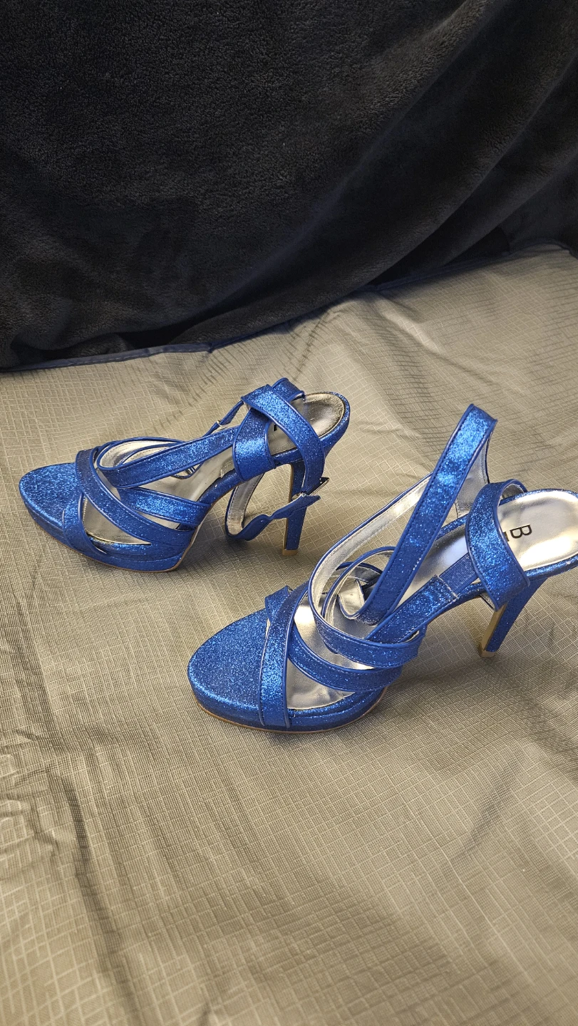 Bakers Women's Blue Glitter Strappy Heels - photo 5