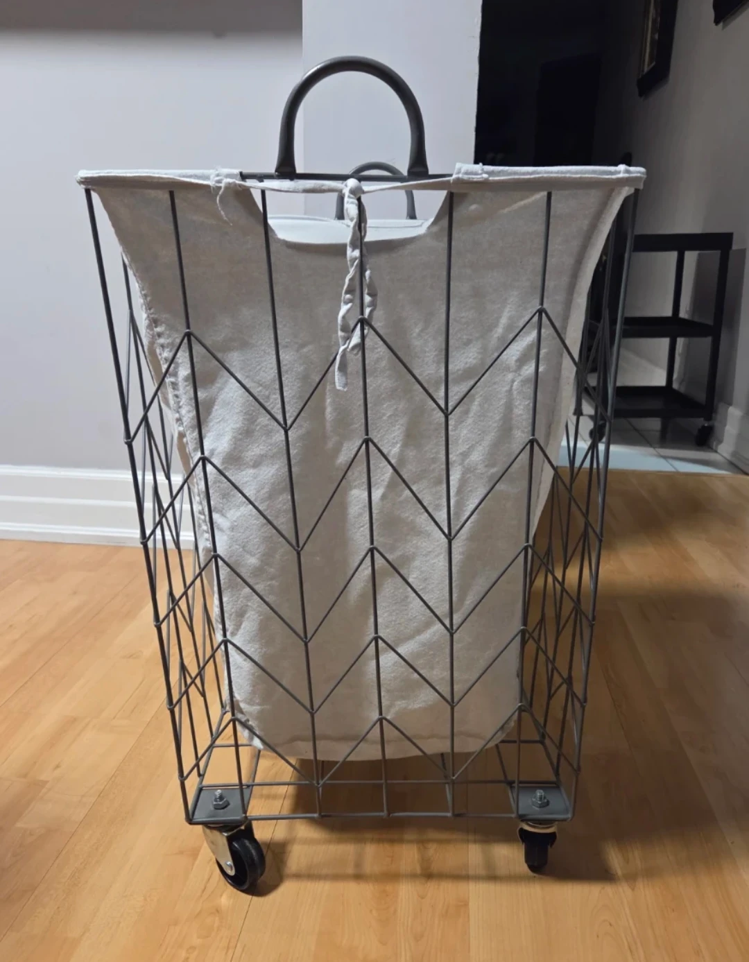Wire Frame Laundry Basket with Canvas Liner - photo 2