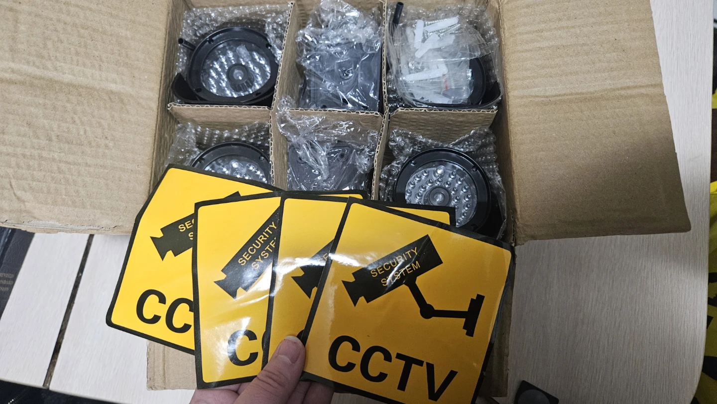 Fake Security Camera System with Warning Signs