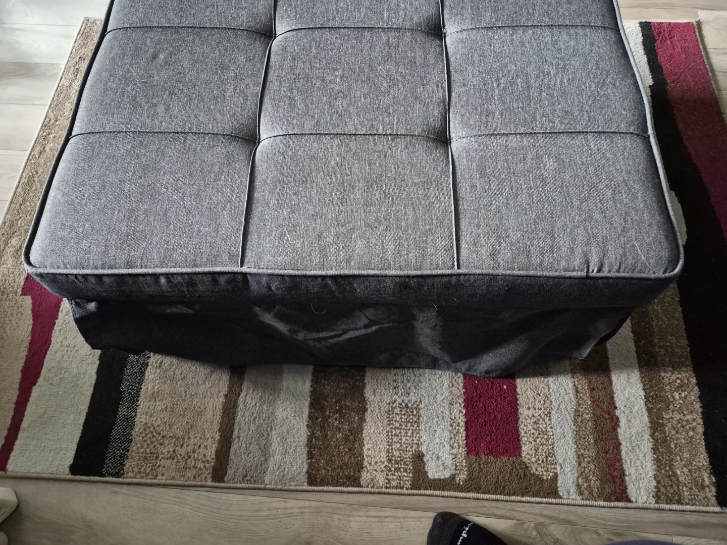 Grey Tufted 4 in 1 multipurpose Ottoman - photo 4