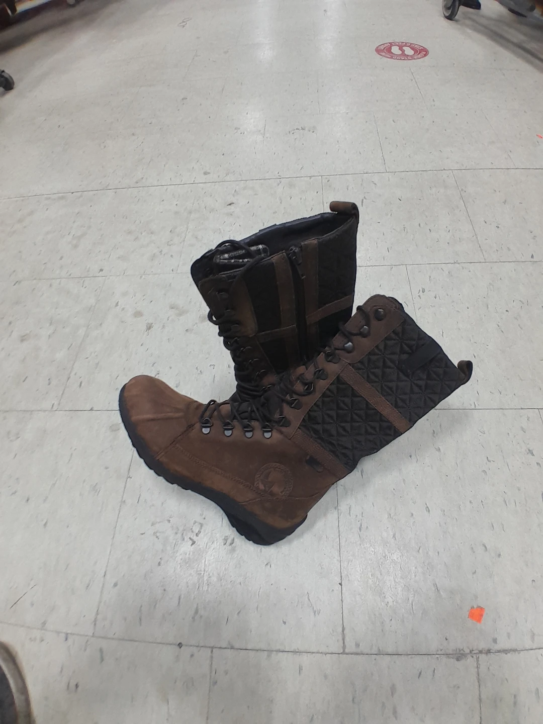 Brown Suede and Quilted Winter Boots All Rounder 8.5 - photo 4