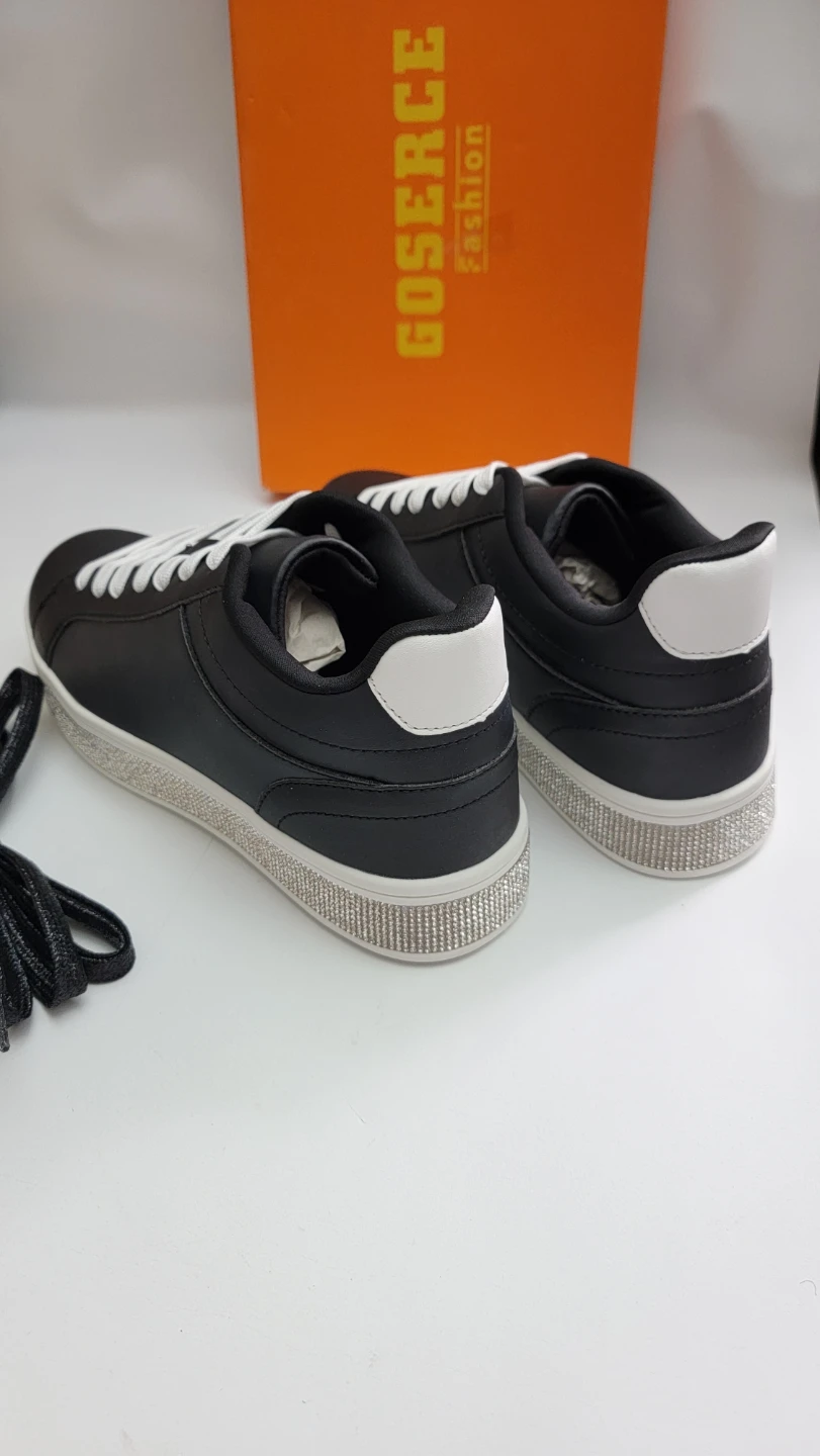 Rhinestone Platform Sneakers Womens US 7 Black - photo 4