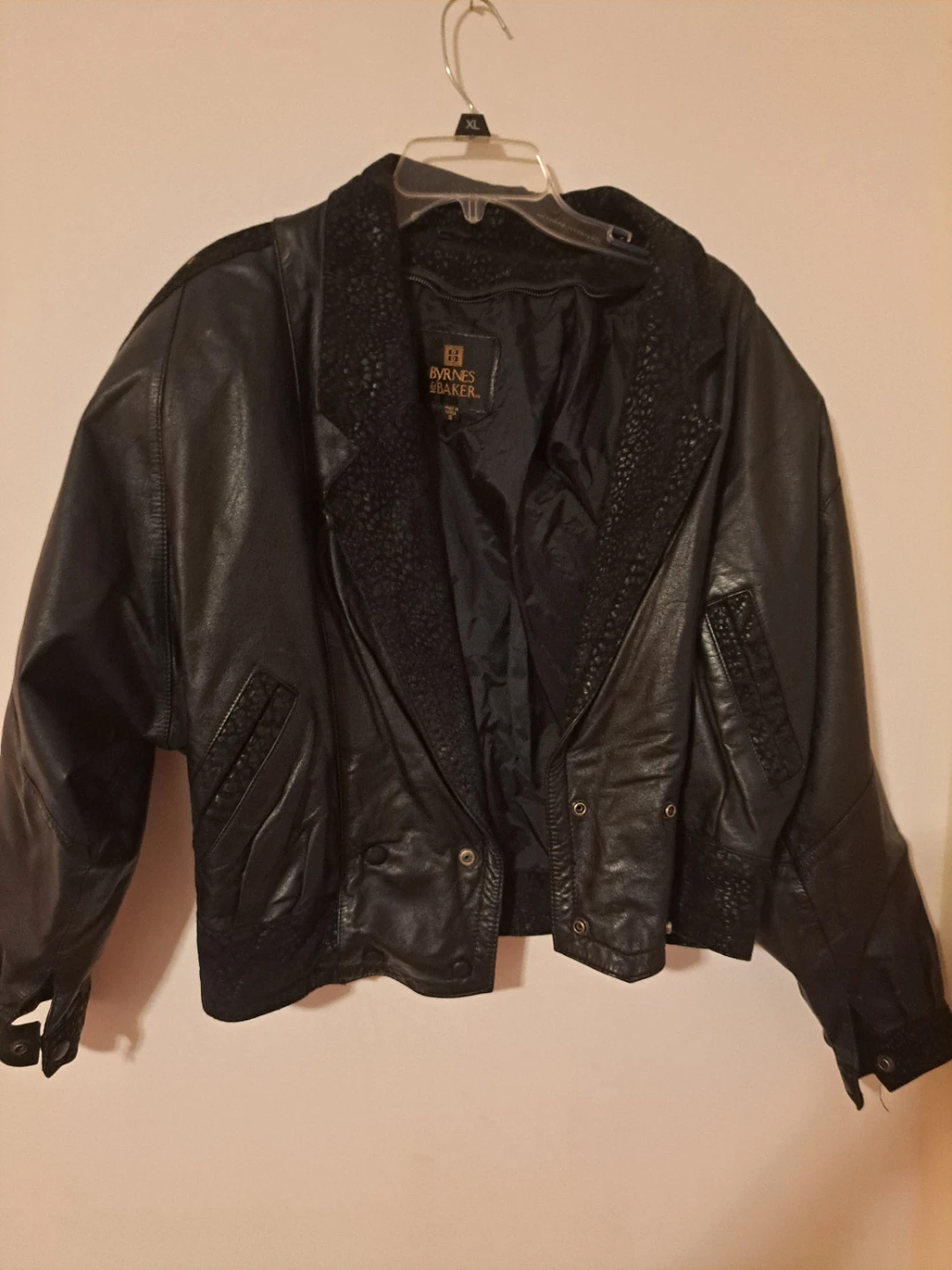 Byrnes & Baker Black Leather Bomber Jacket - photo 2