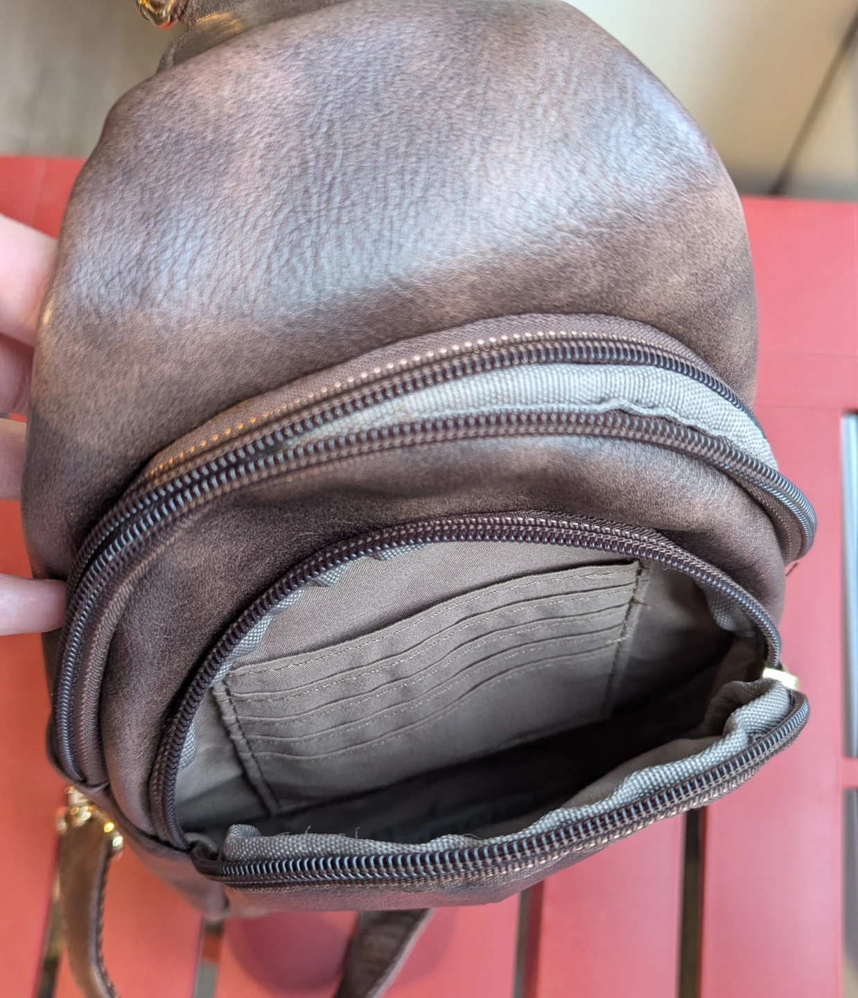 Telena Sling Bag - Coffee Brown Faux Leather - photo 5