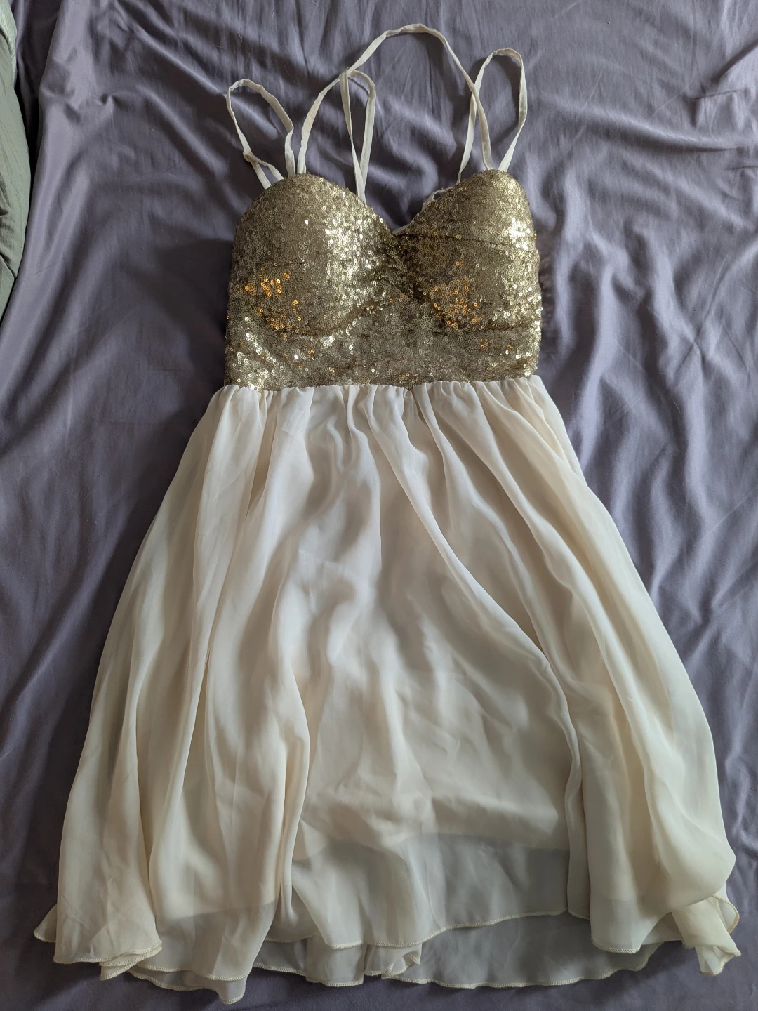 Women's Sequin & Chiffon Mini Dress - photo 2