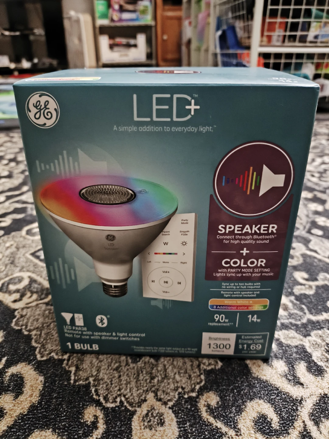 NEW - GE LED+ Speaker and Color Bulb with Remote