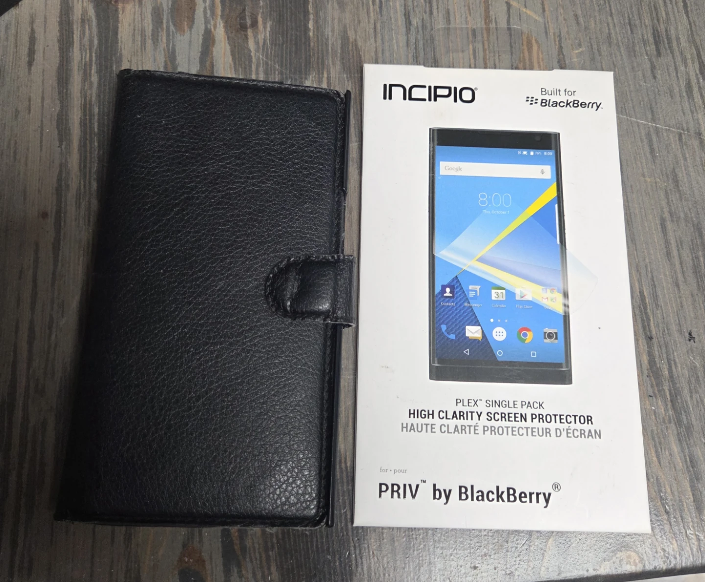 Incipio Black Leather Wallet Case for BlackBerry PRIV