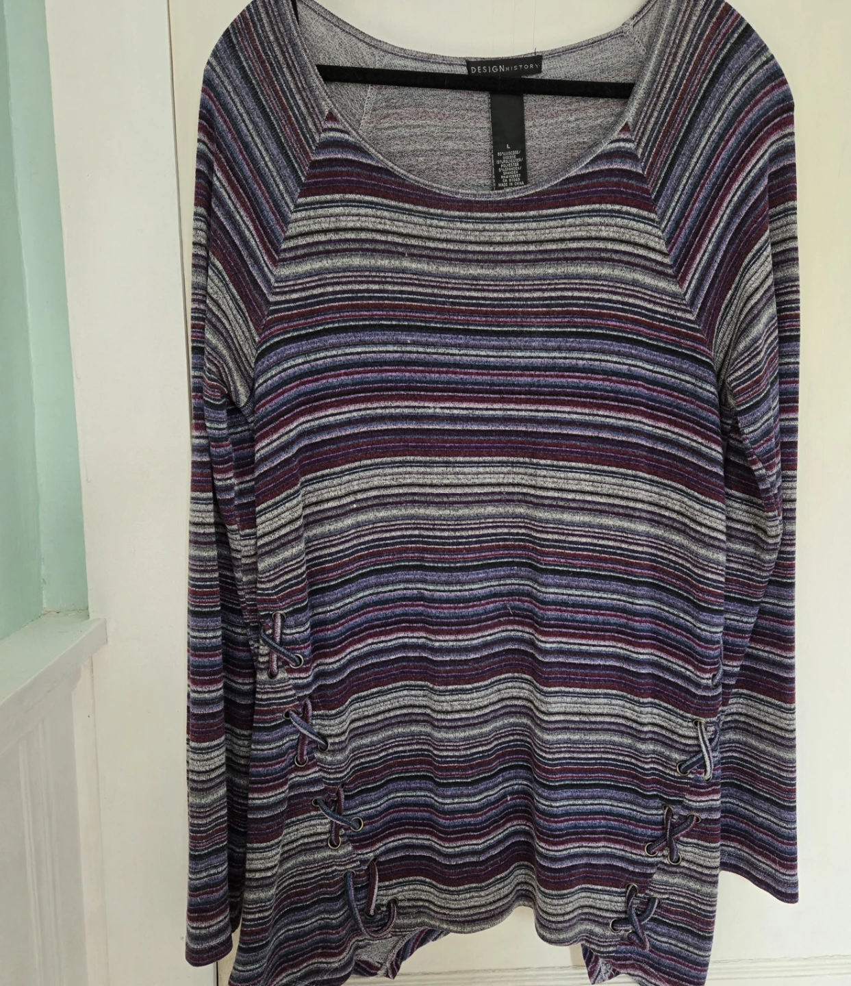 Women's Striped Purple Top