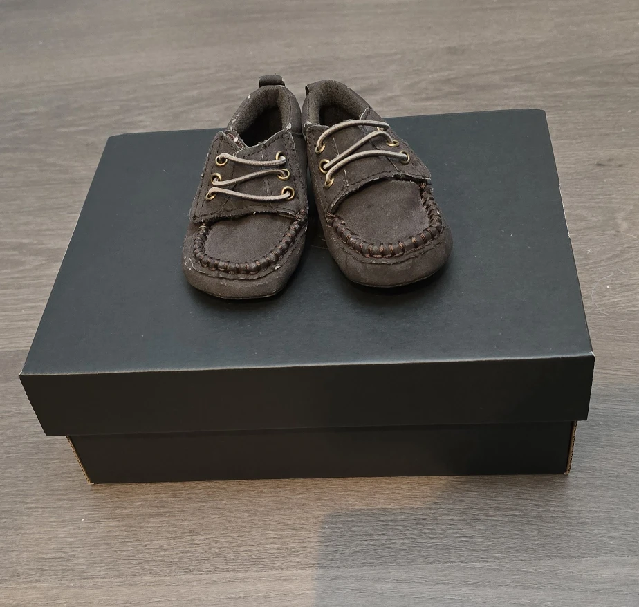 Toddler Brown Suede Moccasin Shoes