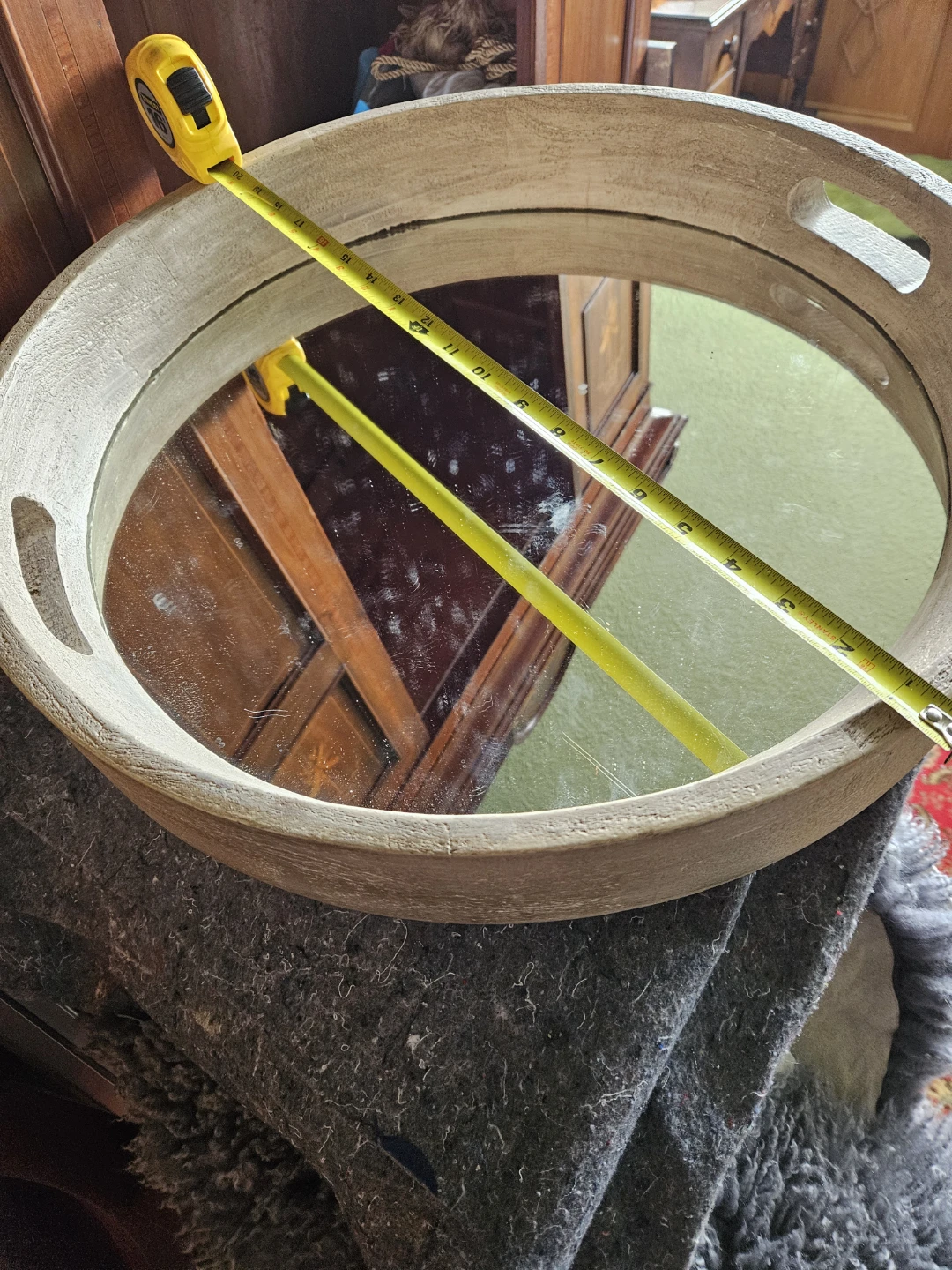Round Decorative Mirror Tray
