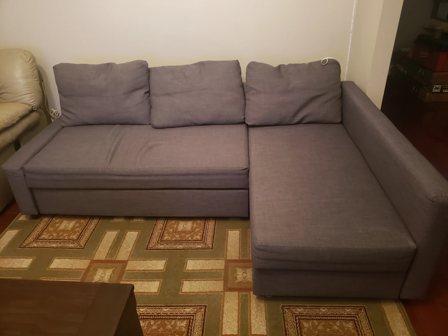 Grey Sectional Sofa Bed with Storage