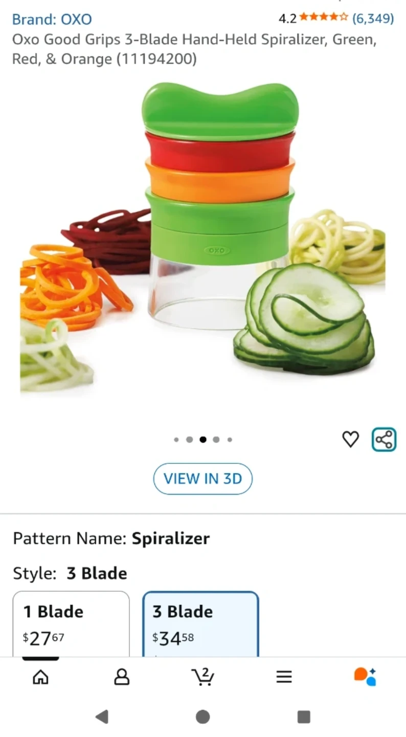 OXO Good Grips 3-Blade Hand-Held Spiralizer