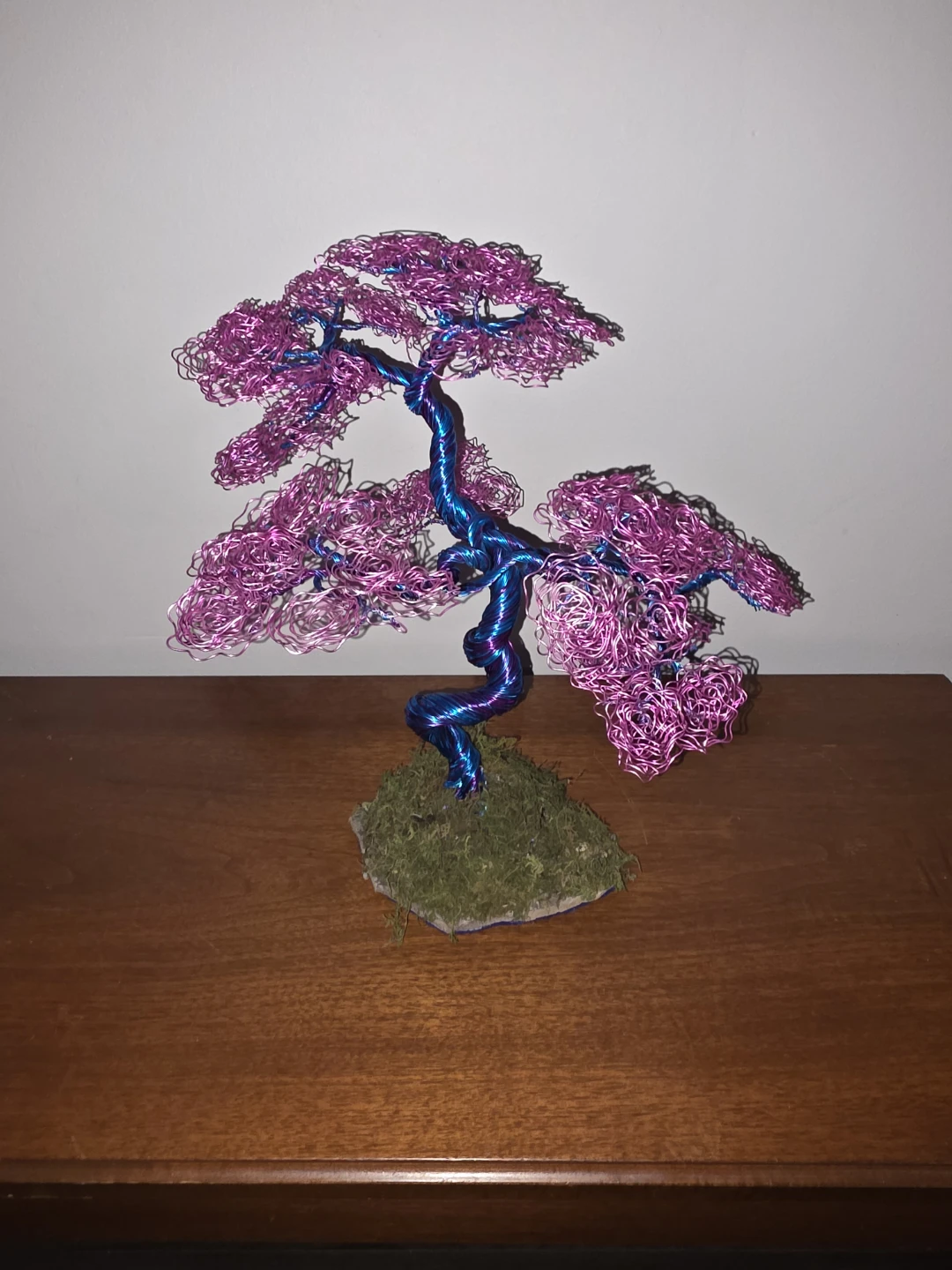 Wire Tree Sculpture - Pink & Blue