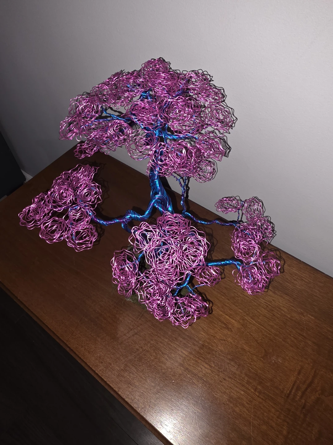 Wire Tree Sculpture - Pink & Blue - photo 2