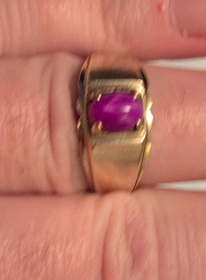 10K Gold Star Ruby Ring