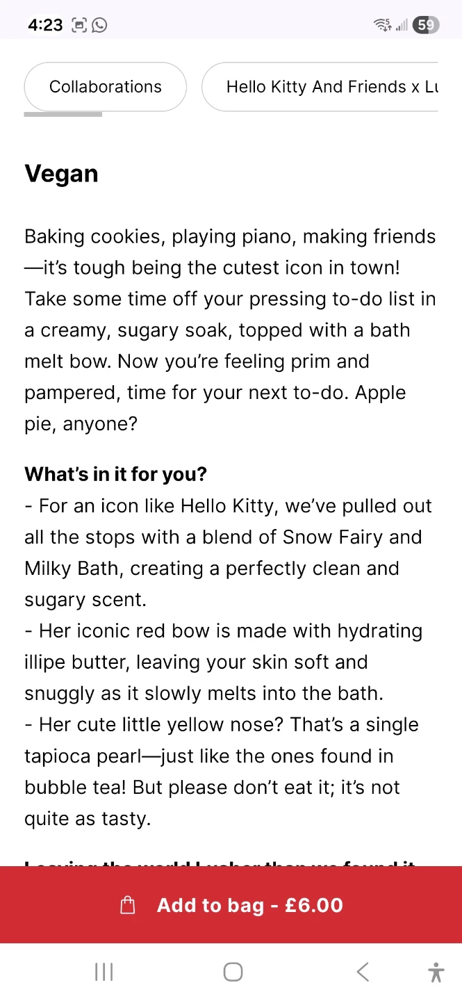 LUSH Hello Kitty Bath Bomb - photo 3
