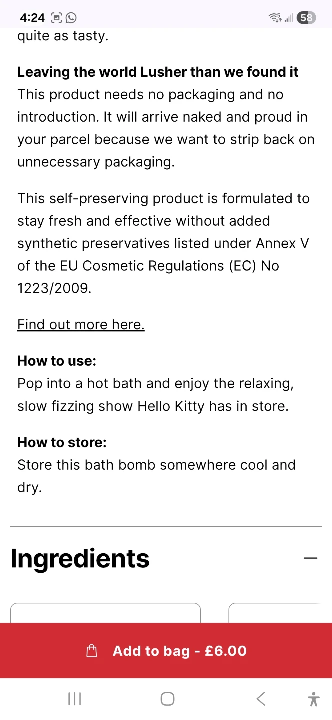LUSH Hello Kitty Bath Bomb - photo 4