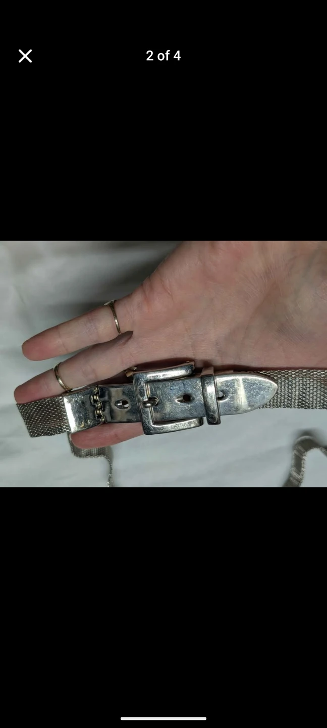 Vintage Silver Mesh Belt with Buckle M  free people - photo 2