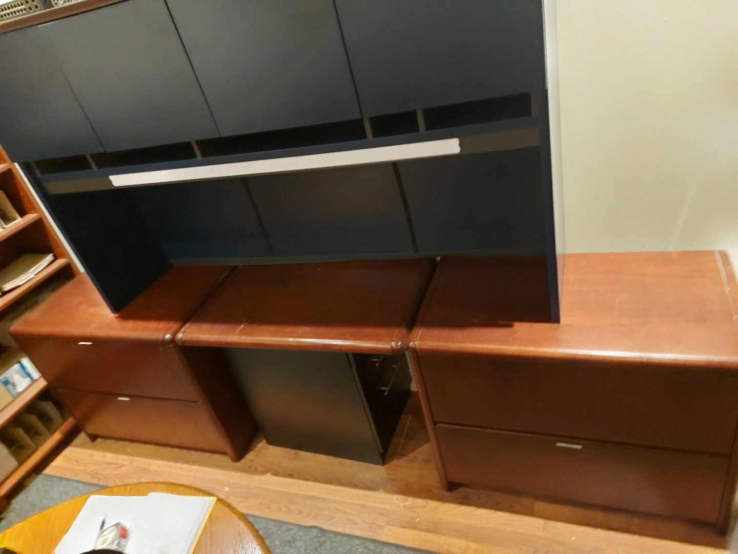 Large Wooden Desk with Drawers - photo 2