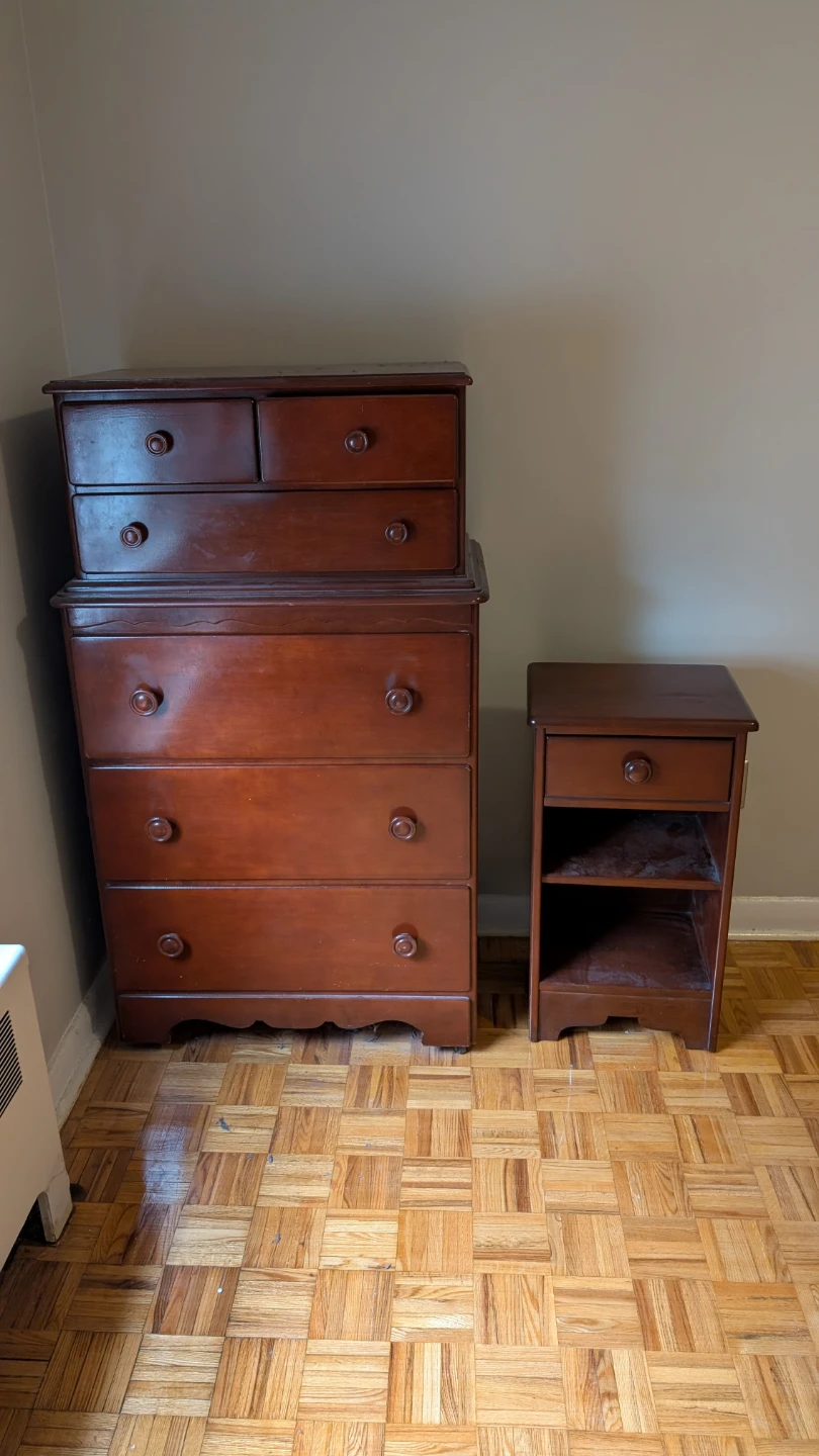 Wooden Dresser and Nightstand Set